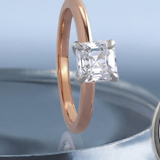 Asscher Diamond Engagement Ring