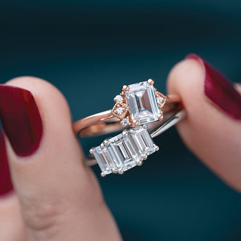 Emerald Cut Diamond Engagement Rings