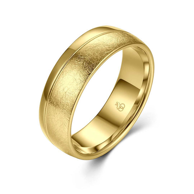 Carved Plain Wedding Band