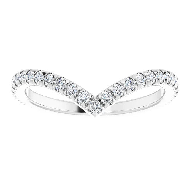 1/2 CTW Contour French Set Wedding Band