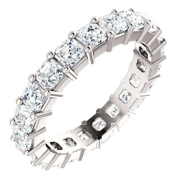 White Gold 3.15 ct tw Asscher Eternity Ring