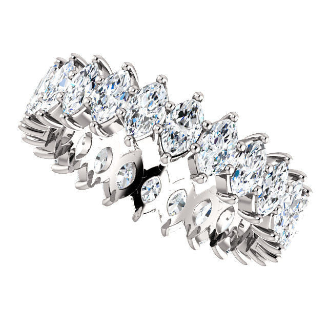 White Gold 3.0 ct tw Marquise Eternity Ring
