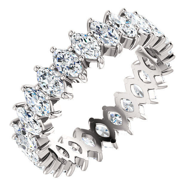 White Gold 3.0 ct tw Marquise Diamond Eternity Ring