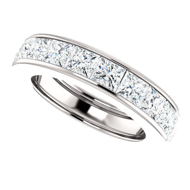 Platinum 4.6 ct tw Princess Cut Diamond Eternity Ring