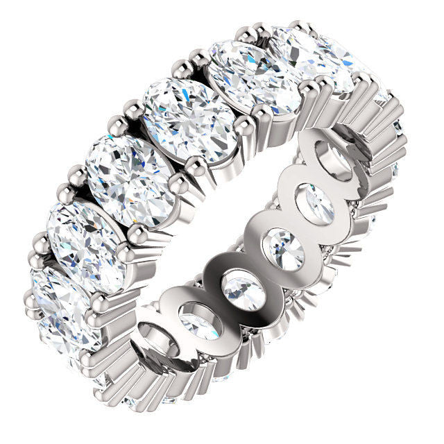 Platinum 8.0 ct tw Oval Diamond Eternity Ring