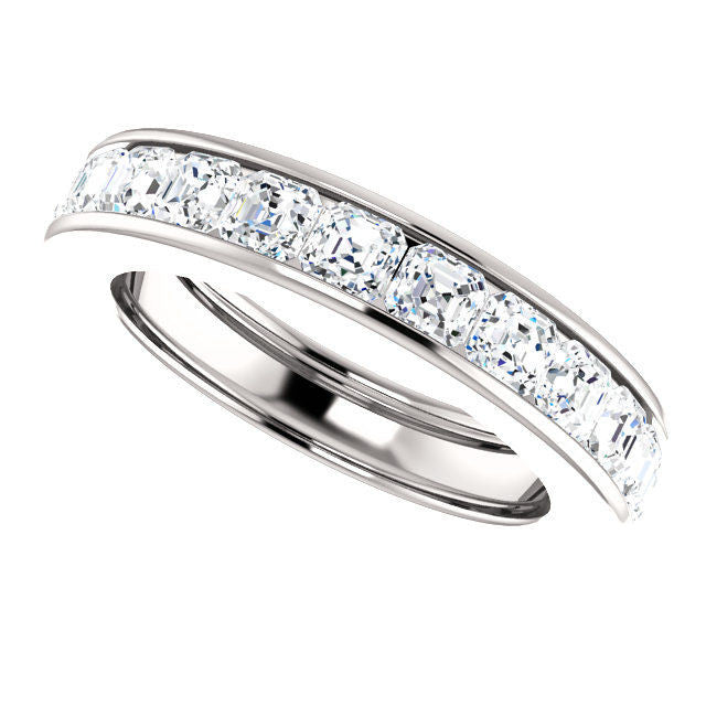 Platinum 3.7 ct tw Asscher Cut Eternity Ring