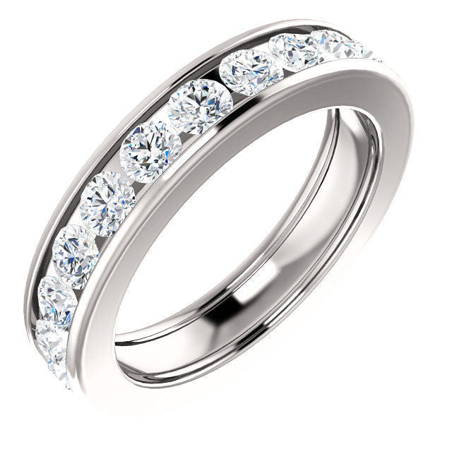 Platinum 2.2 CT TW Channel Set Diamond Eternity Ring