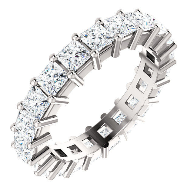 White Gold Princess Cut Eternity Ring
