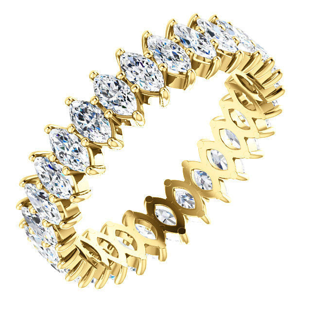 Yellow Gold Marquise Diamond Eternity Ring