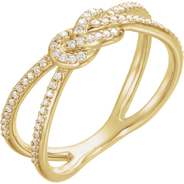 Yellow Gold Diamond Knot Ring
