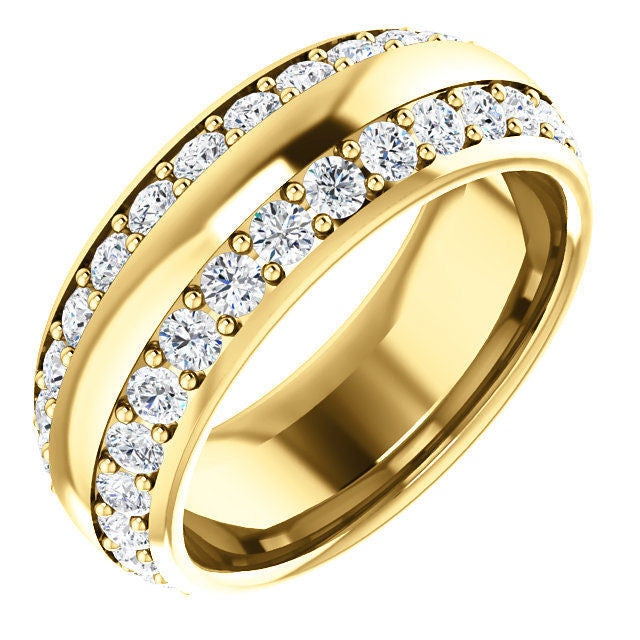 Yellow Gold 2-Row Eternity Ring