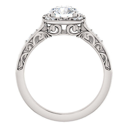 White Gold Antique Engagement Ring