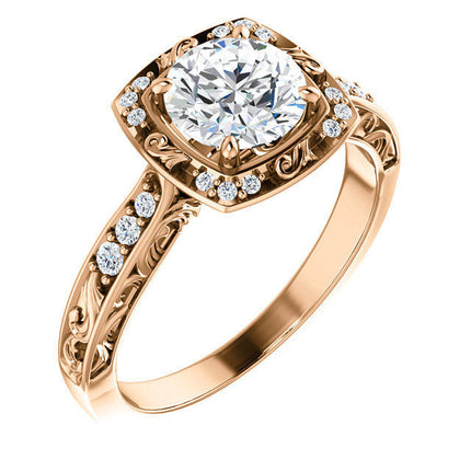 Rose Gold Diamond Engagement Ring