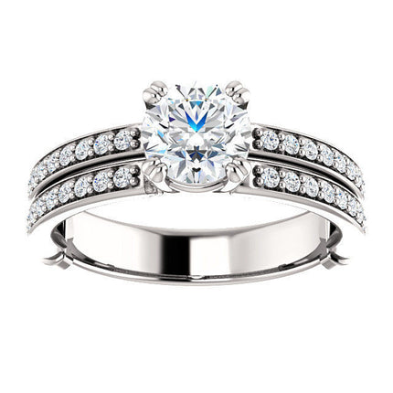 White Gold Diamond Accent Engagement Ring