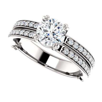 White Gold Round Diamond Engagement Ring