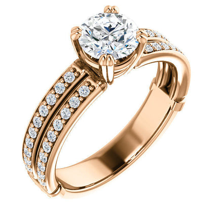 Rose Gold Diamond Accent Engagement Ring