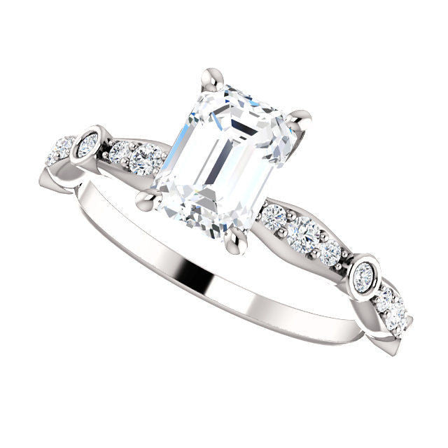 White Gold Diamond Accent Engagement Ring