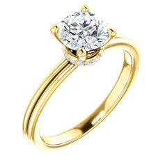 Yellow Gold Round Diamond Engagement Ring