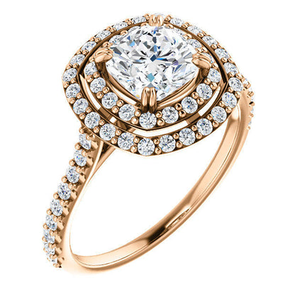 Rose Gold Double Halo Engagement Ring