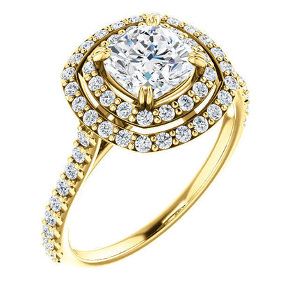 Yellow Gold Double Halo Engagement Ring