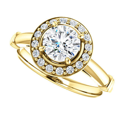 Yellow Gold Halo Diamond Engagement Ring