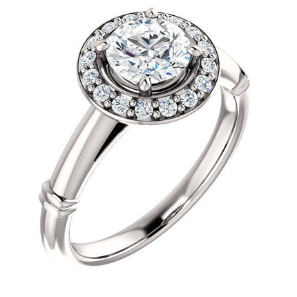 White Gold Halo Diamond Engagement Ring