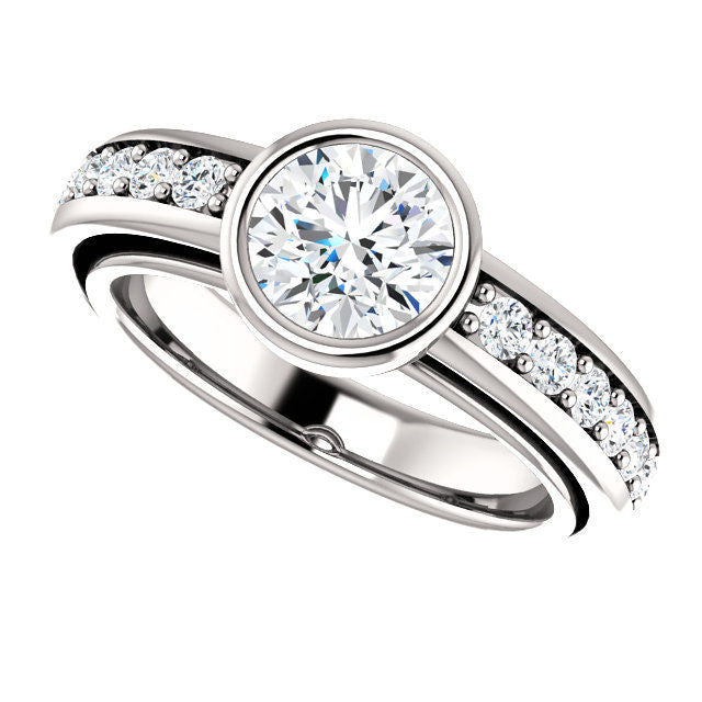 White Gold Bezel Engagement Ring