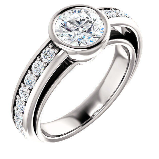 White Gold Bezel Set Engagement Ring