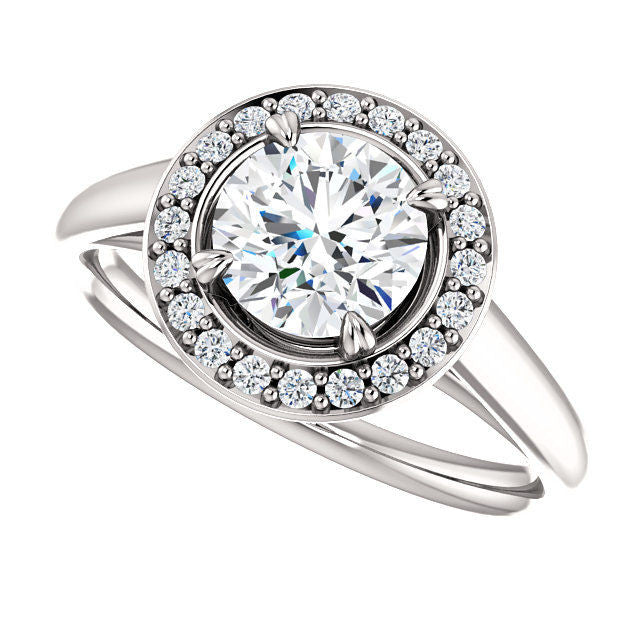 White Gold Halo Engagement Ring