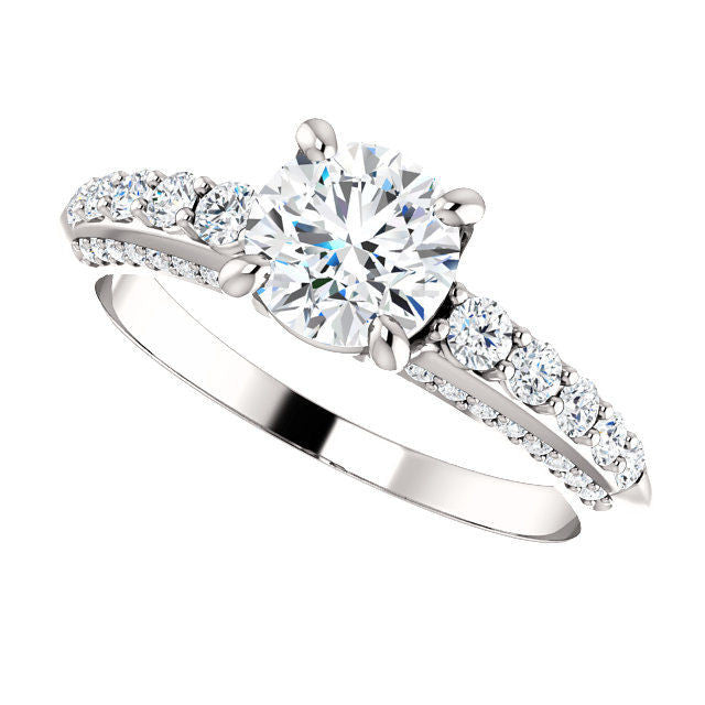 White Gold Round Diamond Engagement Ring