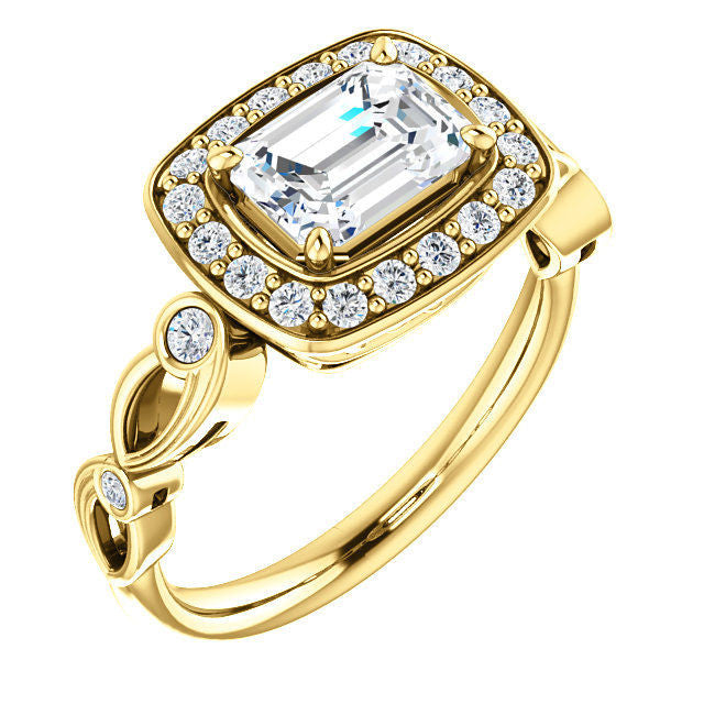 Yellow Gold Emerald Cut Engagement Ring