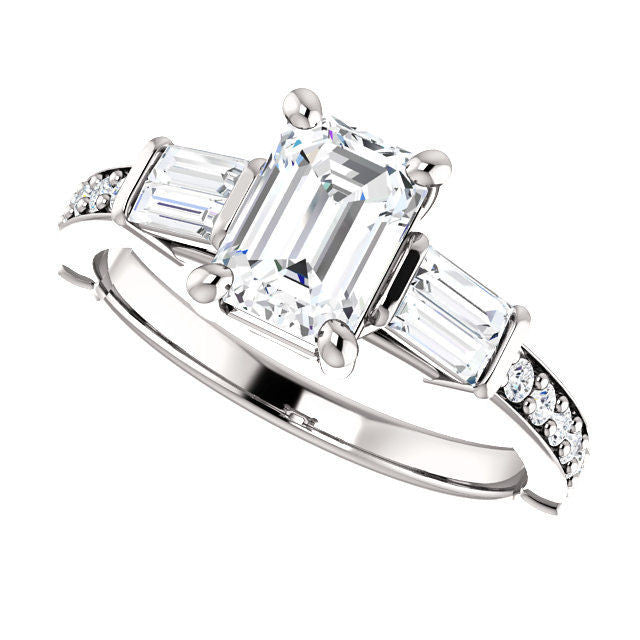 White Gold Diamond Accent Engagement Ring