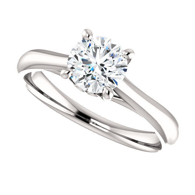 White Gold Round Engagement Ring