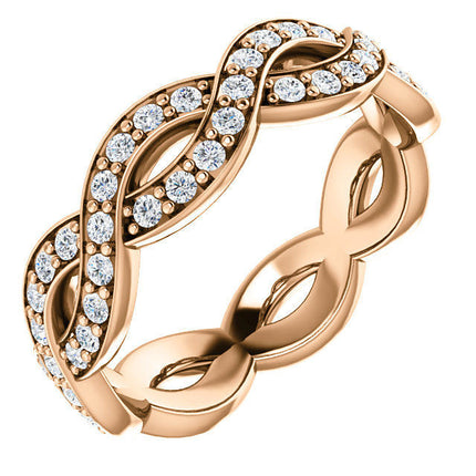 Rose Gold Twisted Eternity Ring