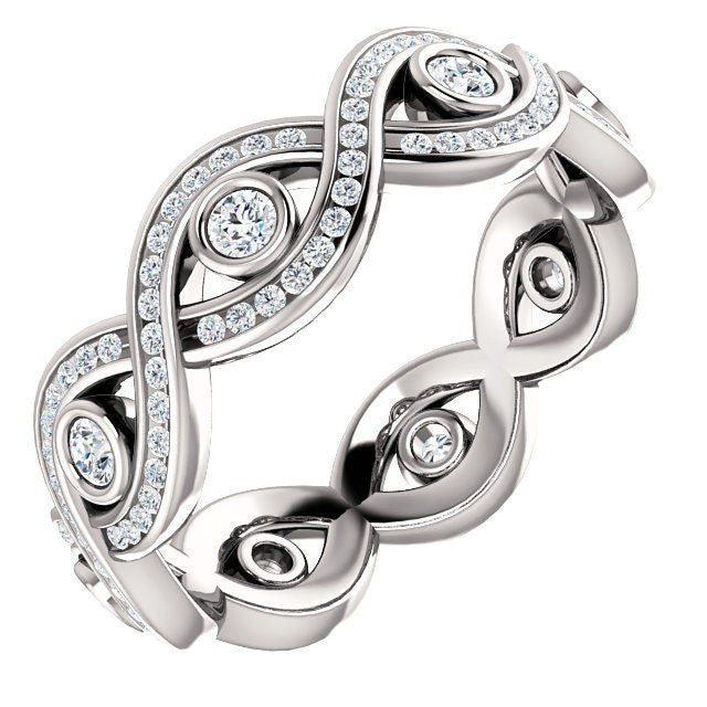 White Gold Twisted Eternity Ring