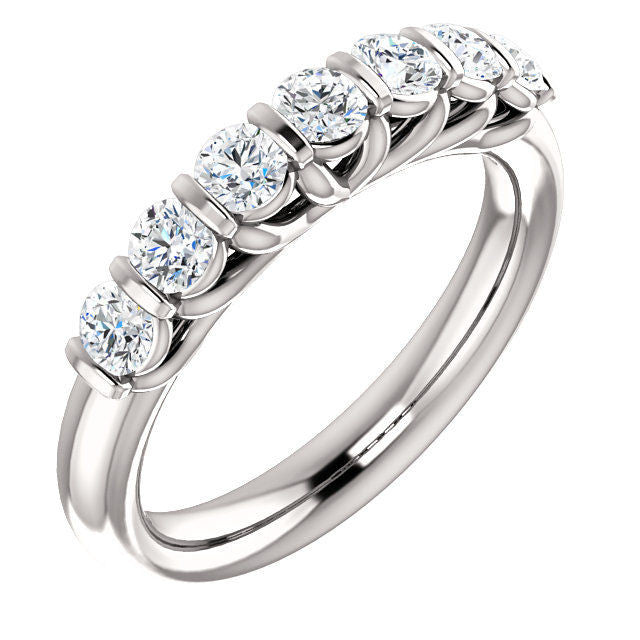 White Gold 7-Stone Diamond Anniversary Ring
