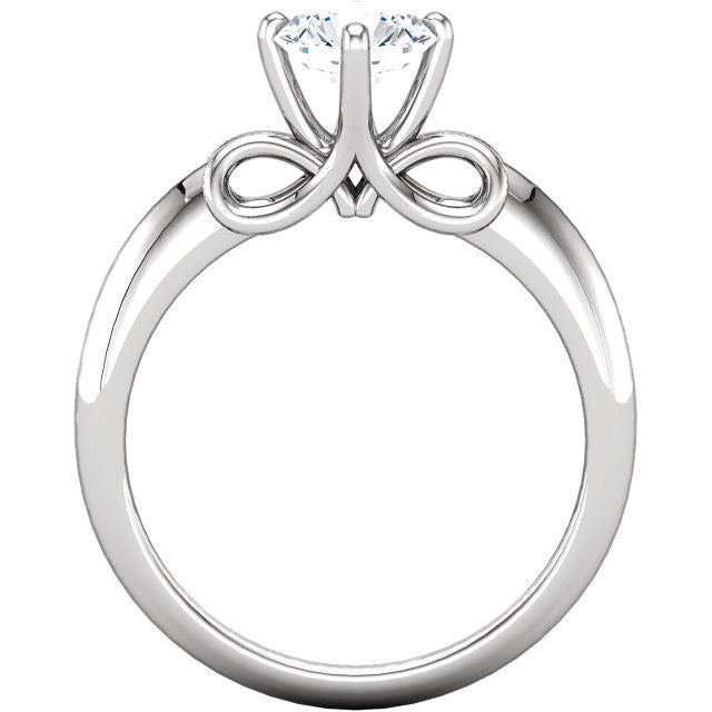 Platinum Solitaire Engagement Ring Side