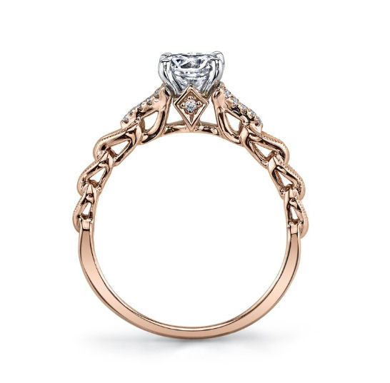 Rose Gold Braided Interwoven Diamond Engagement Ring