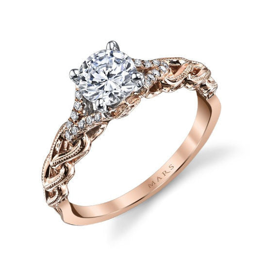 Braided Interwoven Diamond Engagement Ring