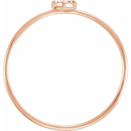 14K Gold Natural Diamond Petite Heart Cluster Ring