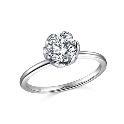 Solitaire Diamond Accent Engagement Ring