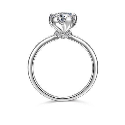 Solitaire Diamond Accent Engagement Ring