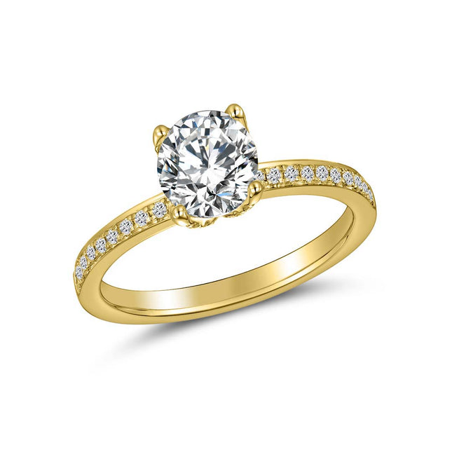 Diamond Accent Hidden Halo Engagement Ring