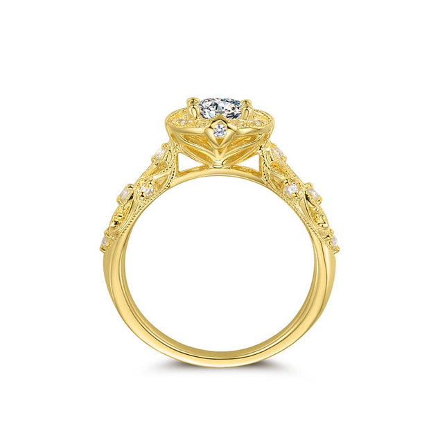 Princess Cut Diamond Halo Engagement Ring