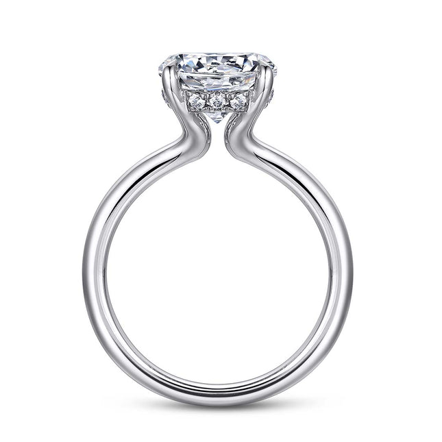 Diamond Solitaire Hidden Halo Engagement Ring