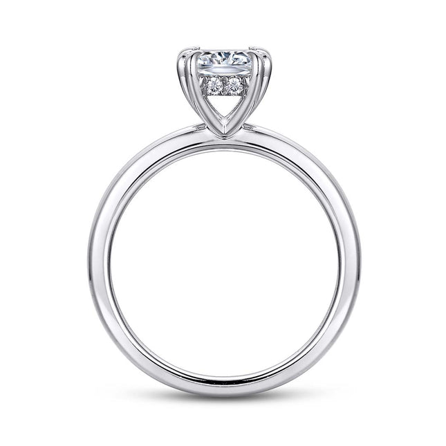 Radiant-Cut Hidden Halo Engagement Ring