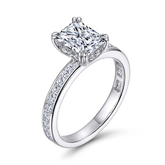 Radiant-Cut Diamond Accent Engagement Ring