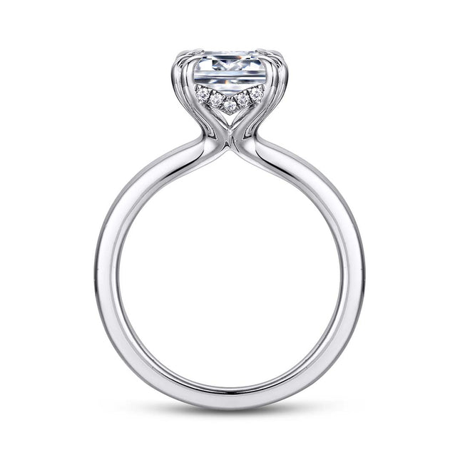 Emerald-Cut Hidden Halo Ring