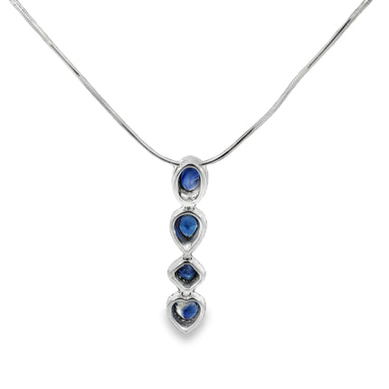 18K Sapphire & Diamond Drop Pendant