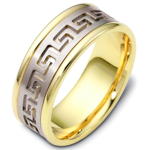 Greek Key Carved Wedding Band Princess Jewelry